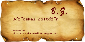 Böcskei Zoltán névjegykártya
